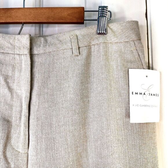 NWT Emma James Cream Khaki Tweed Trousers Pants Sz 16 - Picture 2 of 15